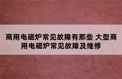 商用电磁炉常见故障有那些 大型商用电磁炉常见故障及维修